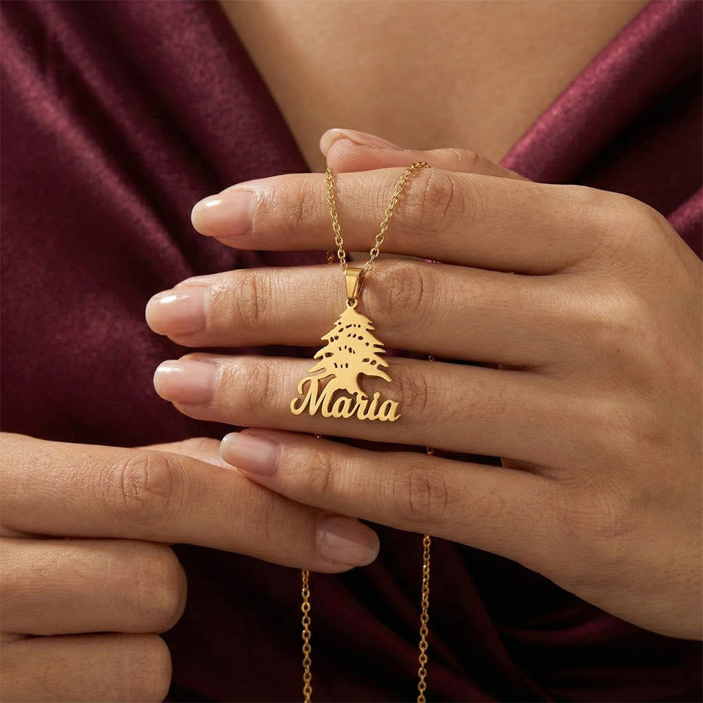 Cedar necklace with name