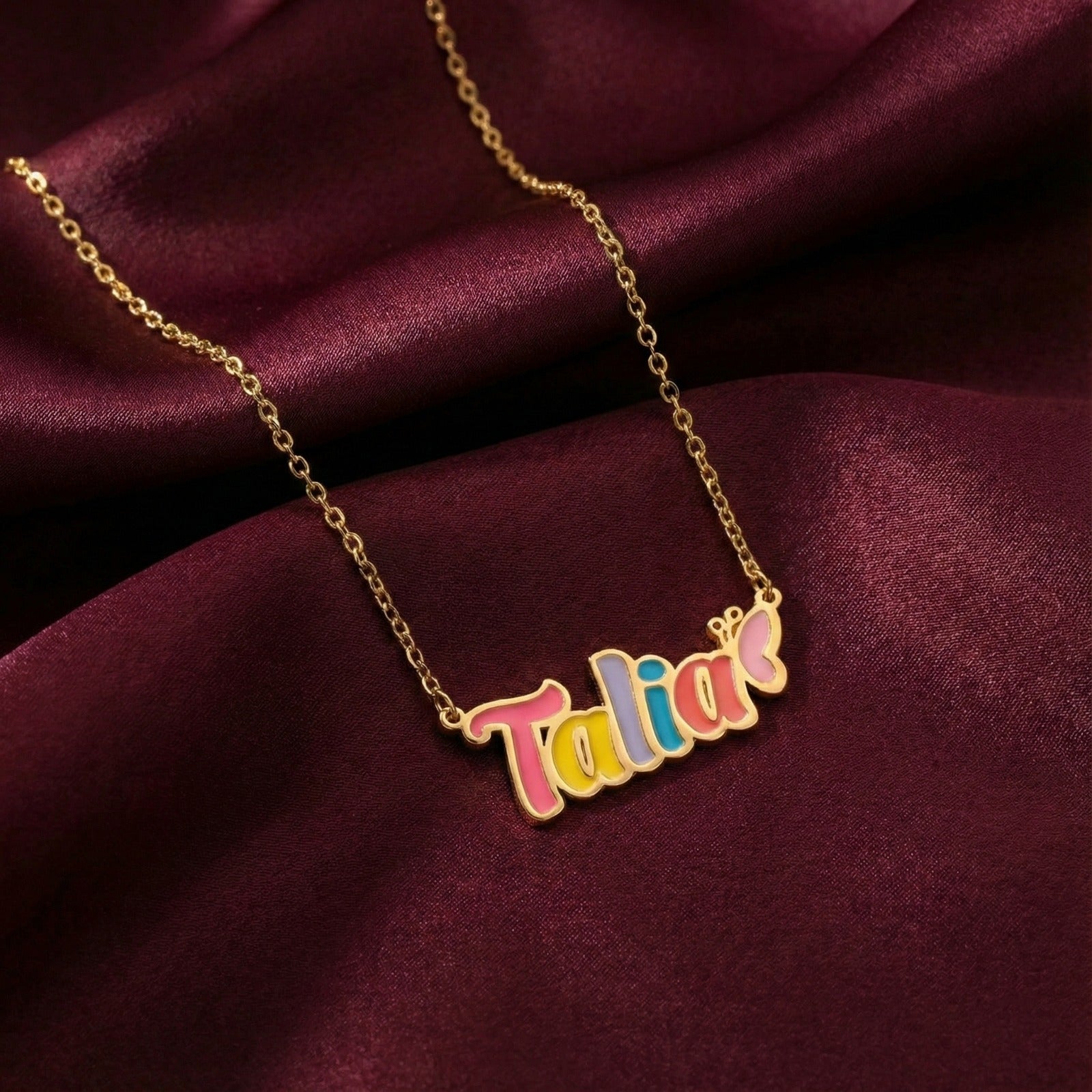 Colored name necklace